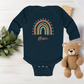 Baby Body personalisiert mit dem Namen + Regenbogen Motiv