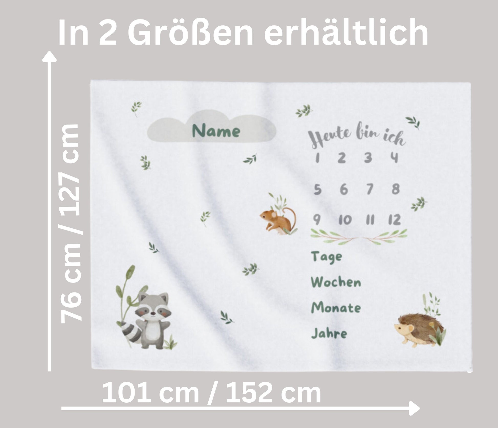 Baby Meilensteindecke personalisiert - das perfekte Geschenk zur Geburt oder Babyparty