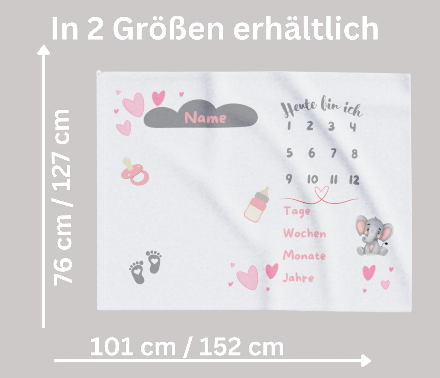 personalisierte Meilensteindecke fürs Baby - das perfekte Geschenk zur Geburt oder Babyparty!