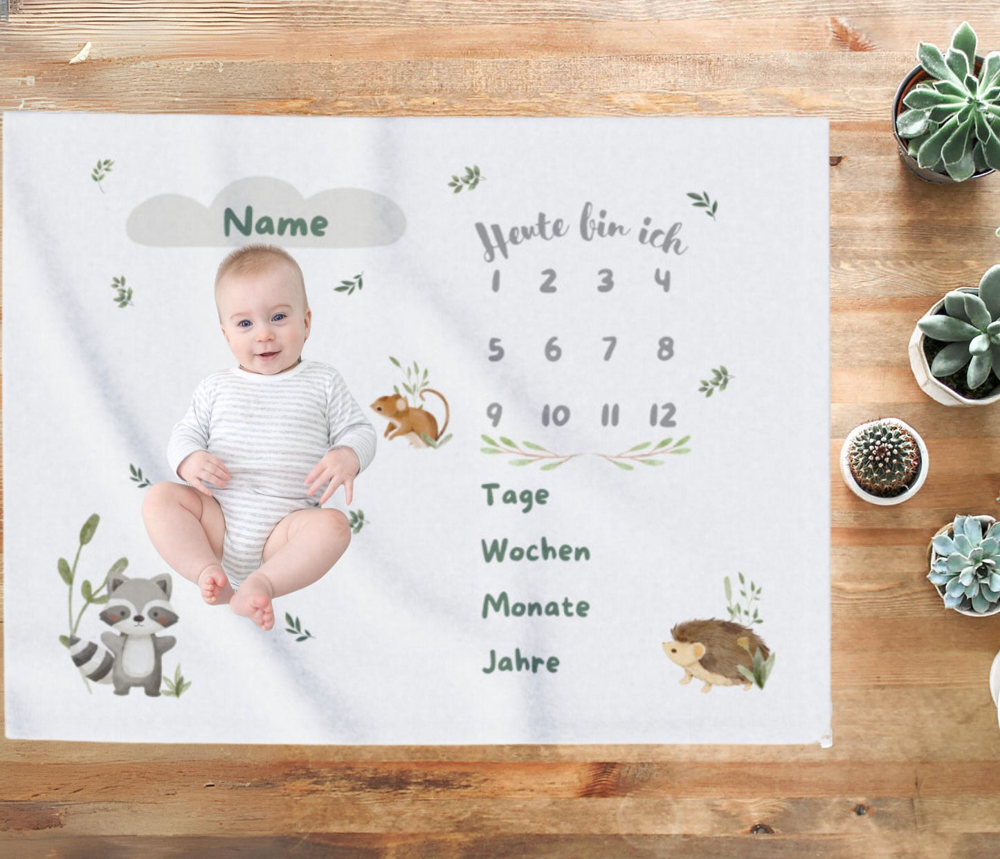 personalisierte Meilensteindecke fürs Baby - das perfekte Geschenk zur Geburt oder Babyparty!