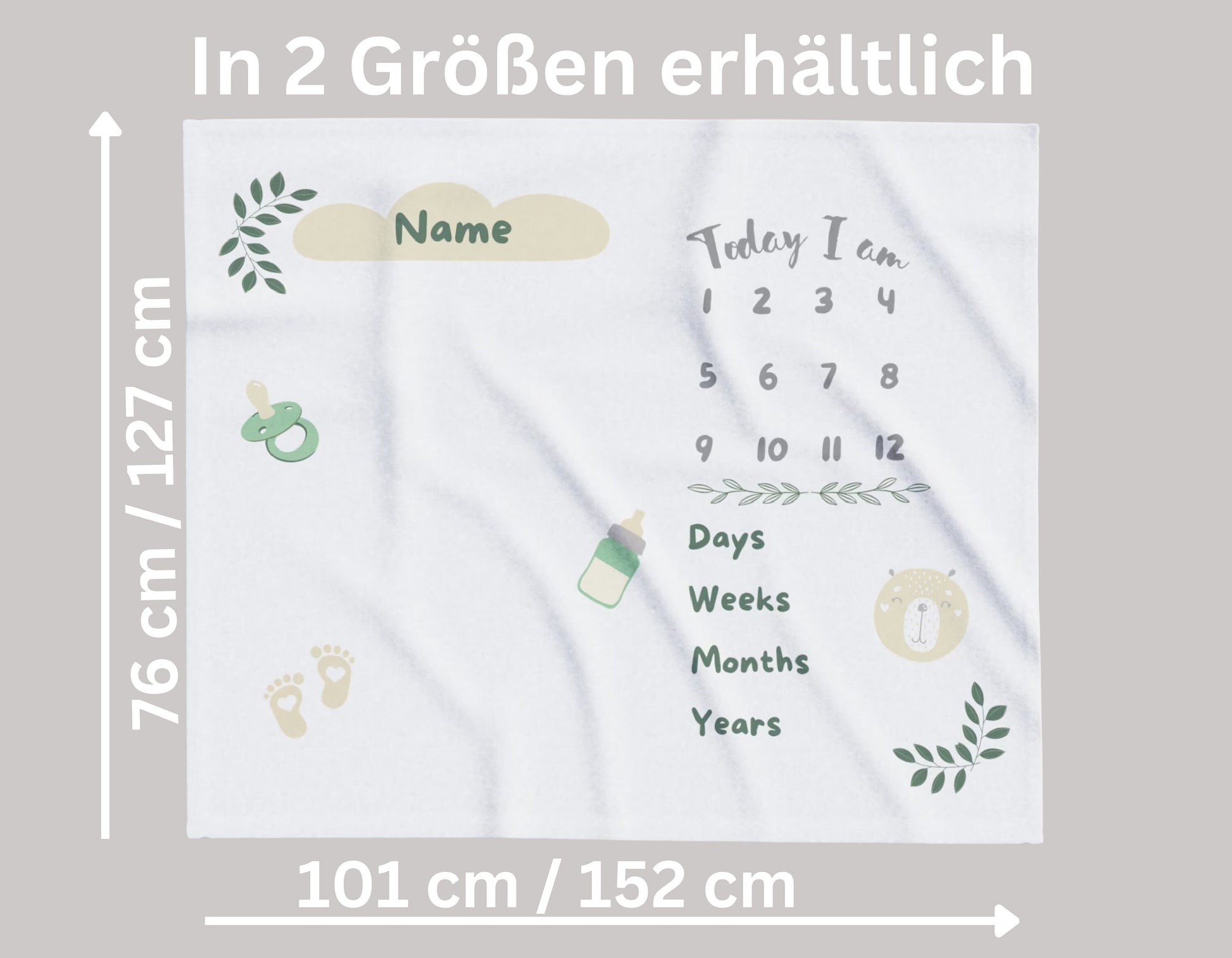 personalisierte Baby Meilensteindecke - das perfekte Geschenk zur Geburt oder Babyparty!