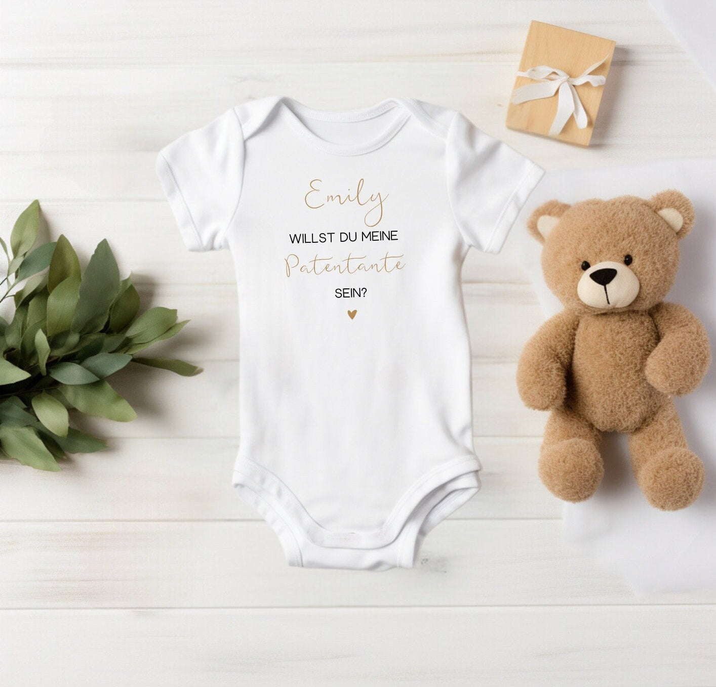 Baby Langarmshirt Patentante fragen personalisiert, um den Patenonkel oder die Patentante zu fragen: willst du meine Patentante sein?