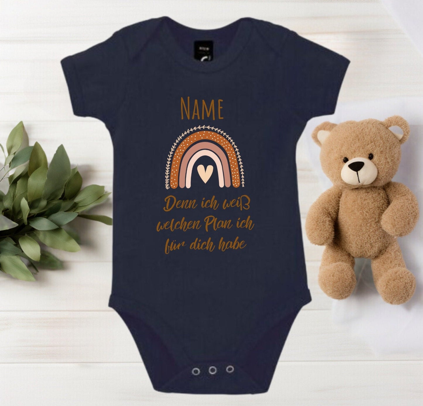 Baby Langarmshirt christlich als Geschenk zur Geburt, minimalistisch Geschenkidee zur Taufe, kurzarm Body Glaube für Junge und Mädchen